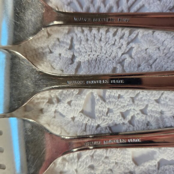 Wallace Brothers Salad Fork Silver Plated Dessert Cake Fork Lot of 10 Art Deco - Picture 6 of 6